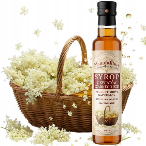 Syrop z KWIATÓW CZARNEGO BZU do herbaty 100% natura zdrowie odporność 250ml