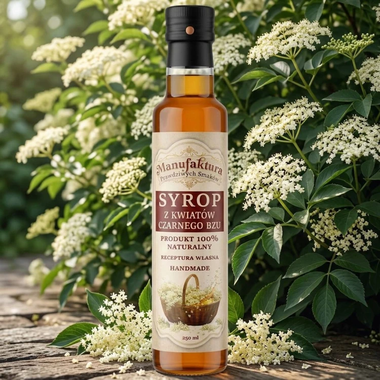 Syrop z KWIATÓW CZARNEGO BZU do herbaty 100% natura zdrowie odporność 250ml