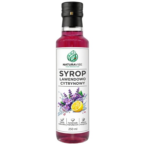 SYROP Z KWIATÓW LAWENDY I OWOCÓW CYTRYNY 250ml 100% NATURALNY