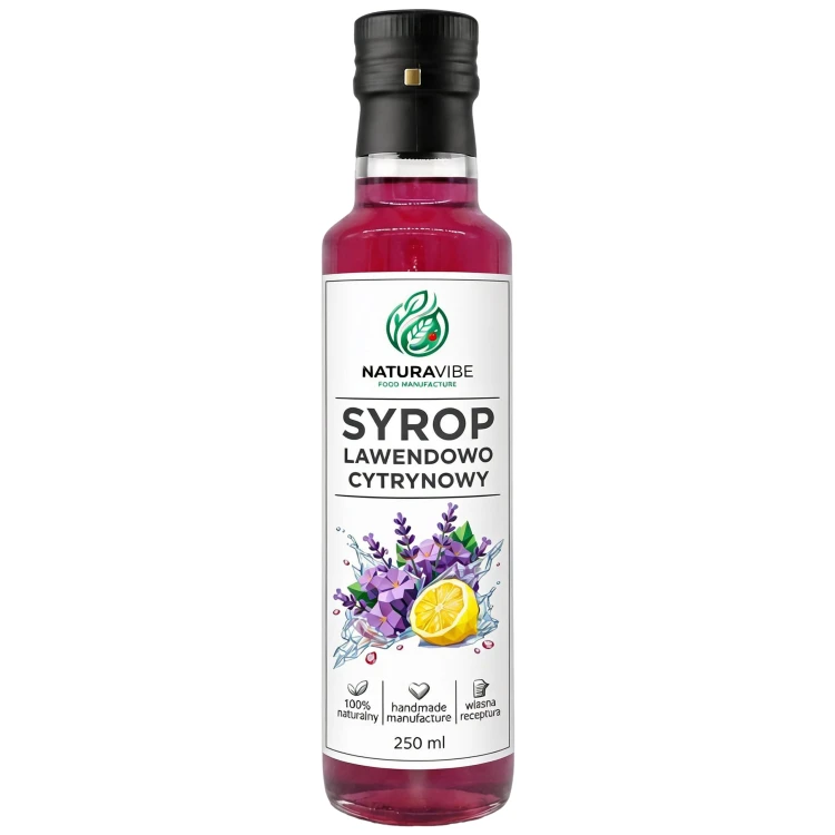 SYROP Z KWIATÓW LAWENDY I OWOCÓW CYTRYNY 250ml 100% NATURALNY