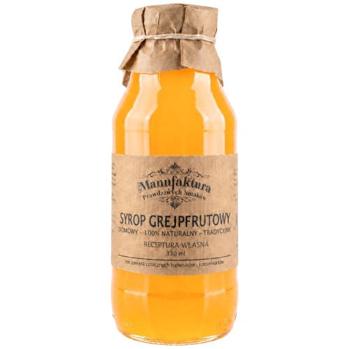 SYROP Z OWOCÓW GREJPFRUTA 330ml 100% NATURALNY MANUFAKTURA PRAWDZIWYCH SMAKÓW