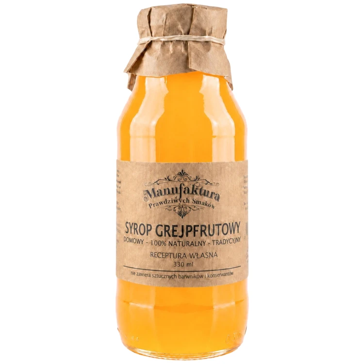 SYROP Z OWOCÓW GREJPFRUTA 330ml 100% NATURALNY MANUFAKTURA PRAWDZIWYCH SMAKÓW