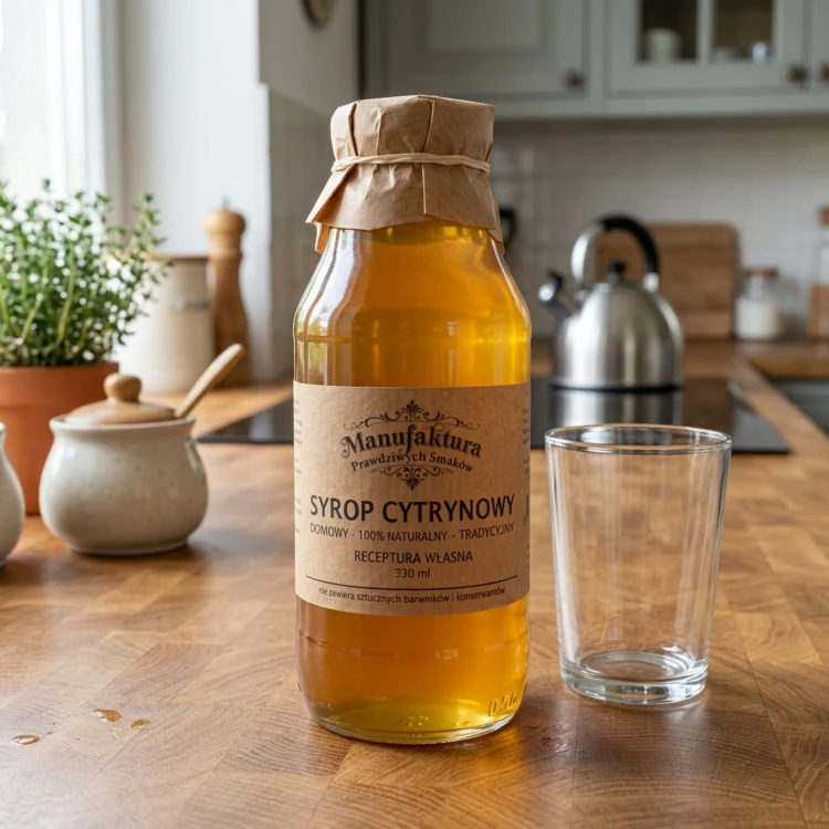 SYROP CYTRYNOWY 330ml 100% NATURALNY MANUFAKTURA PRAWDZIWYCH SMAKÓW