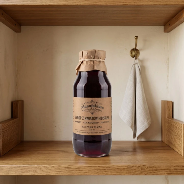 SYROP Z KWIATÓW HIBISKUSA 330ml 100% NATURALNY MANUFAKTURA PRAWDZIWYCH SMAKÓW