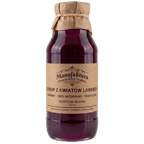 SYROP Z KWIATÓW LAWENDY 330ml 100% NATURALNY MANUFAKTURA PRAWDZIWYCH SMAKÓW