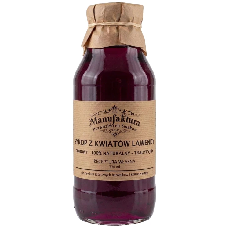 SYROP Z KWIATÓW LAWENDY 330ml 100% NATURALNY MANUFAKTURA PRAWDZIWYCH SMAKÓW