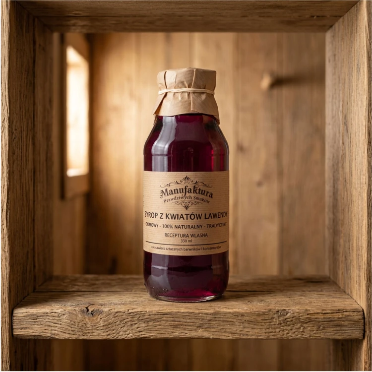 SYROP Z KWIATÓW LAWENDY 330ml 100% NATURALNY MANUFAKTURA PRAWDZIWYCH SMAKÓW