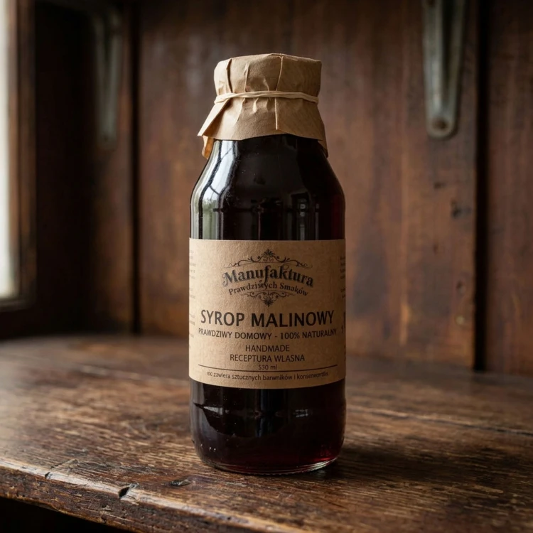 SYROP Z OWOCÓW MALINY 330ml 100% NATURALNY MANUFAKTURA PRAWDZIWYCH SMAKÓW