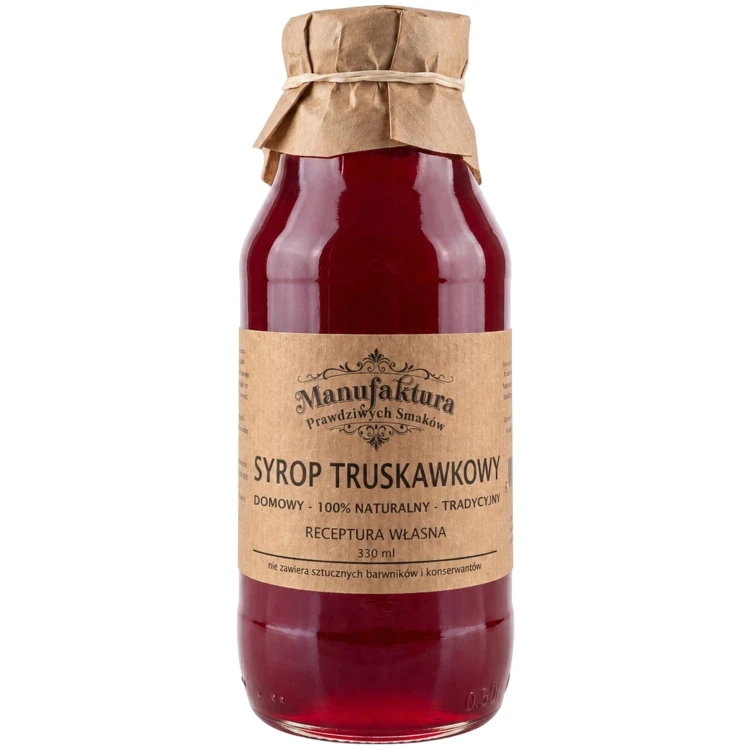 SYROP TRUSKAWKOWY 330ml 100% NATURALNY MANUFAKTURA PRAWDZIWYCH SMAKÓW