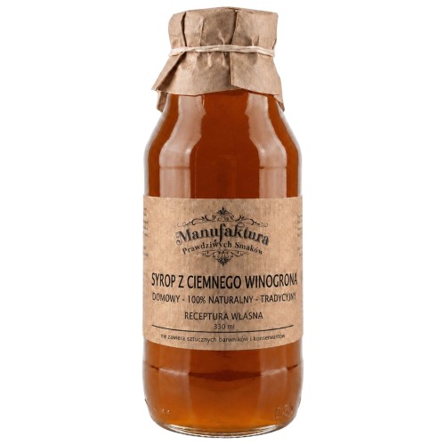 SYROP Z CIEMNEGO WINOGRONA 330ml 100% NATURALNY MANUFAKTURA PRAWDZIWYCH SMAKÓW