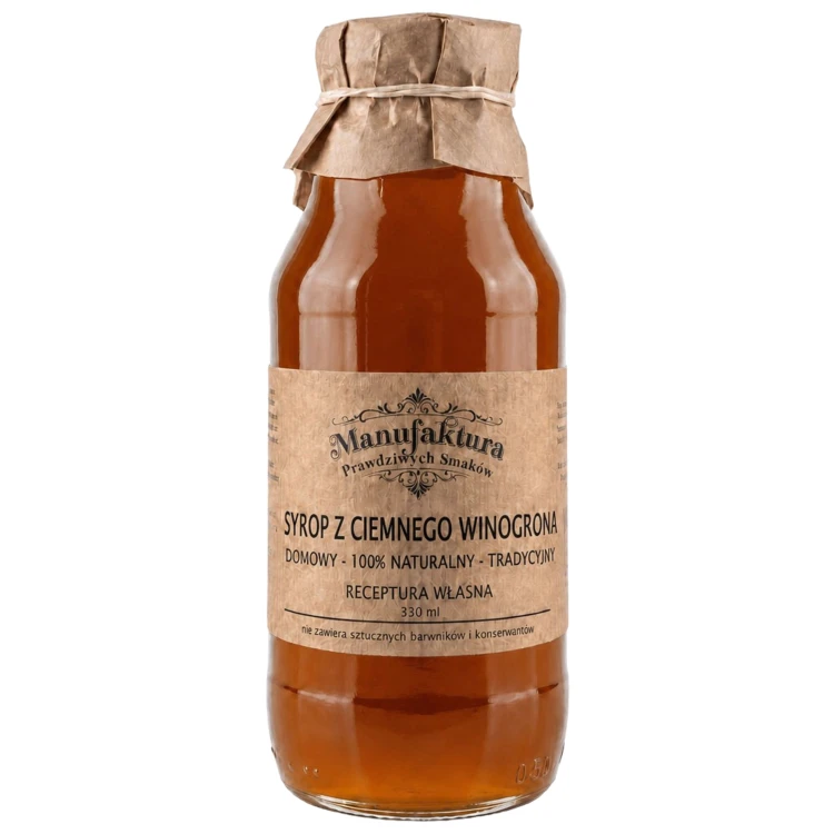 SYROP Z CIEMNEGO WINOGRONA 330ml 100% NATURALNY MANUFAKTURA PRAWDZIWYCH SMAKÓW