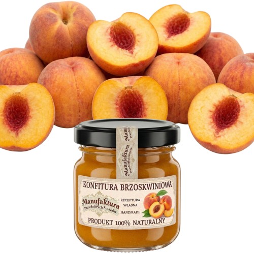 KONFITURA BRZOSKWINIOWA 40 g mały SŁOICZEK na prezent PRODUKT NATURALNY