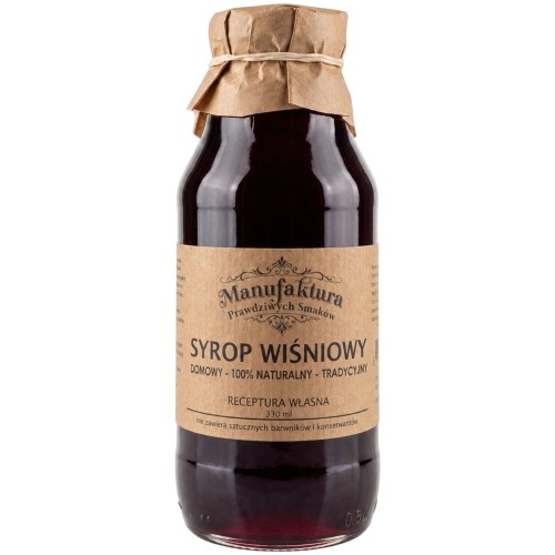 SYROP Z OWOCÓW WIŚNI 330ml 100% NATURALNY MANUFAKTURA PRAWDZIWYCH SMAKÓW