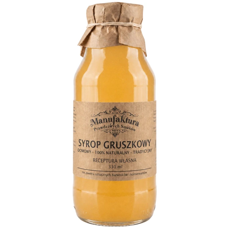 SYROP Z OWOCÓW GRUSZKI 330ml 100% NATURALNY MANUFAKTURA PRAWDZIWYCH SMAKÓW