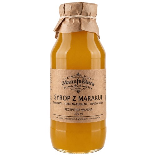 SYROP Z OWOCÓW MARAKUI 330ml 100% NATURALNY MANUFAKTURA PRAWDZIWYCH SMAKÓW