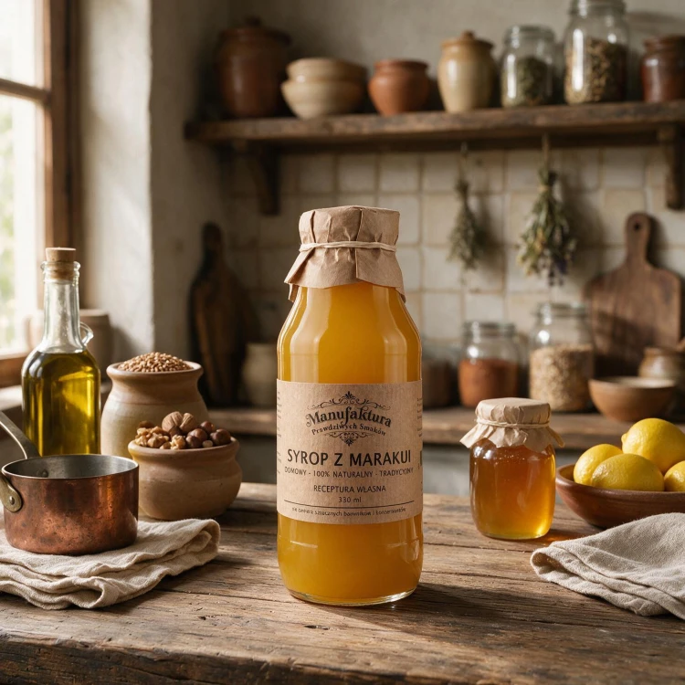 SYROP Z OWOCÓW MARAKUI 330ml 100% NATURALNY MANUFAKTURA PRAWDZIWYCH SMAKÓW