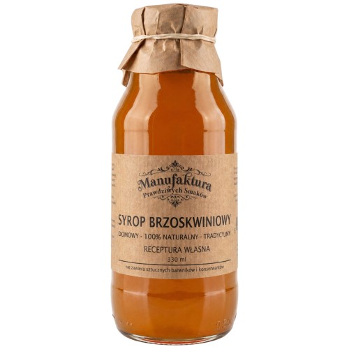 SYROP BRZOSKWINIOWY 330ml 100% NATURALNY MANUFAKTURA PRAWDZIWYCH SMAKÓW