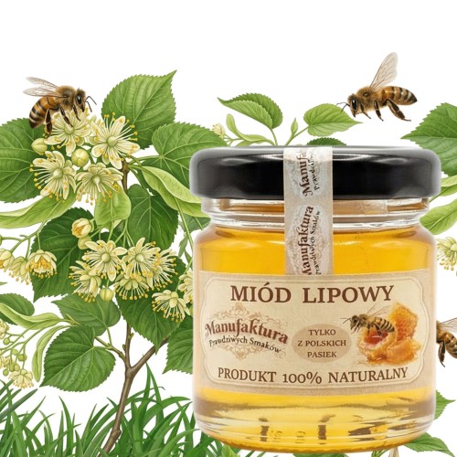 Naturalny MIÓD LIPOWY 40 g mały miodek na prezent Polskie Pasieki