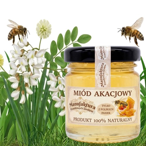 Naturalny MIÓD AKACJOWY 40 g mały miodek na prezent Polskie Pasieki