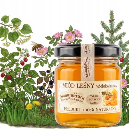 Naturalny MIÓD LEŚNY 40 g mały miodek na prezent z polskich pasiek
