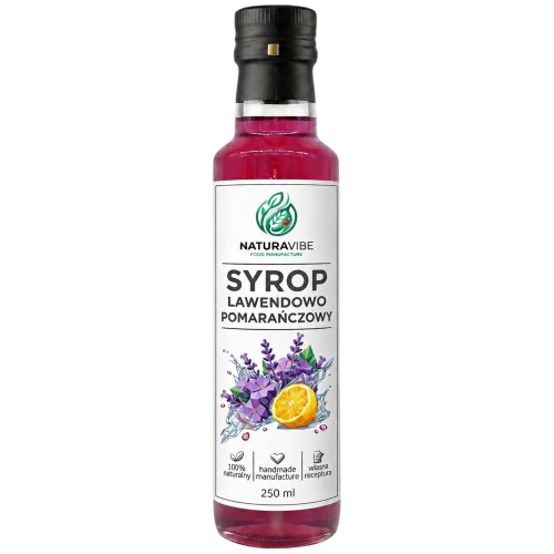 SYROP Z KWIATÓW LAWENDY I OWOCÓW POMARAŃCZY 250ml 100% NATURALNY