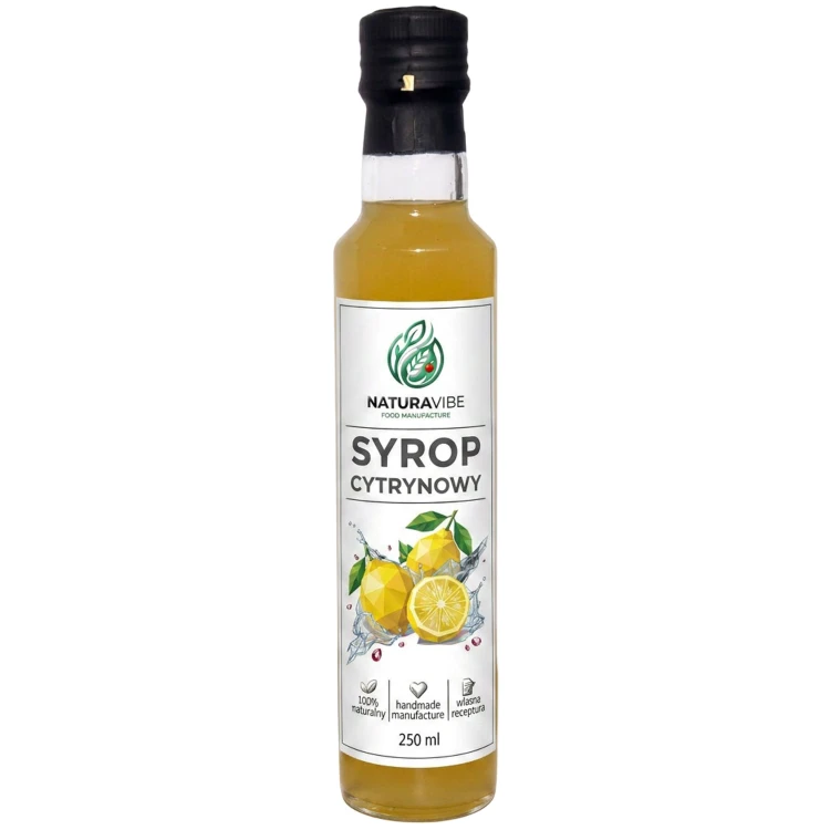 SYROP CYTRYNOWY Z OWOCÓW CYTRYNY 250 ml HANDMADE 100% NATURALNY cytrusowy