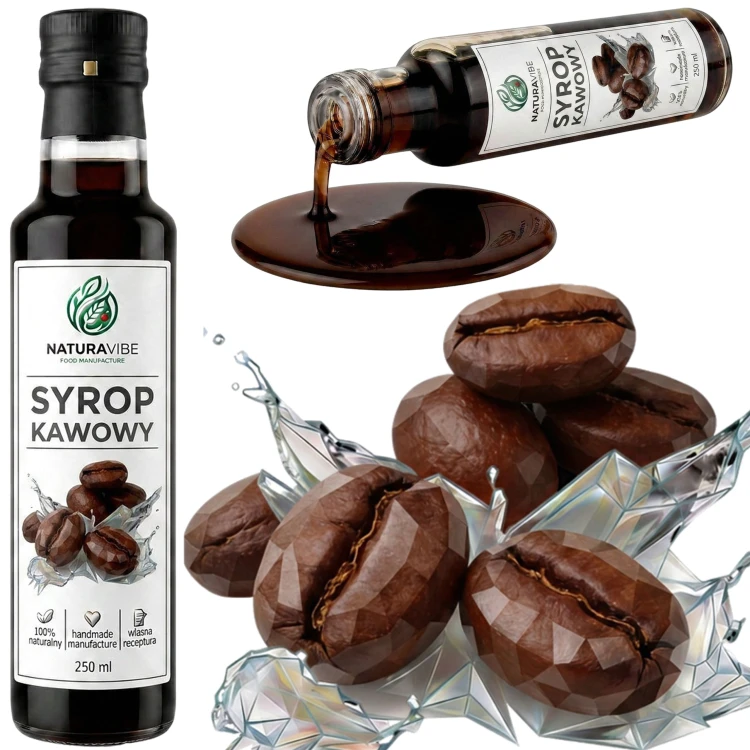 SYROP KAWOWY 250ml z kawy KOLUMBIA ARABICA producent 100% NATURALNY