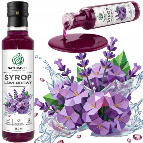 SYROP LAWENDOWY 250ml intensywny smak HANDMADE 100% naturalny NA PREZENT