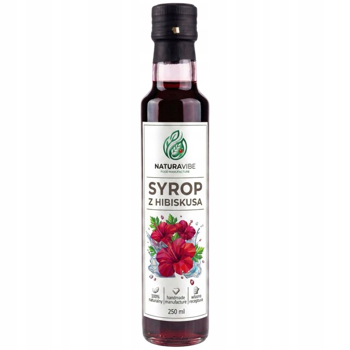 SYROP Z KWIATÓW HIBISKUSA 250 ml DOMOWA MANUFAKTURA pyszne zdrowe natura