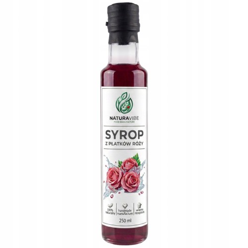 SYROP Z PŁATKÓW RÓŻY RÓŻANY 250 ml 100% NATURALNY HANDMADE MANUFAKTURA