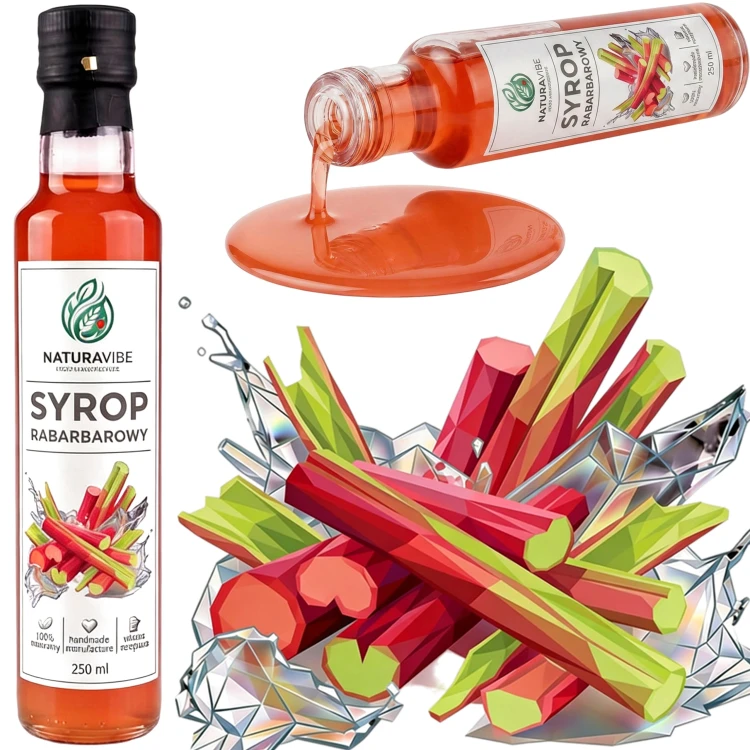 SYROP Z RABARBARU 250 ml RZEMIEŚLNICZY 100% NATURALNY PRAWDZIWY DOMOWY