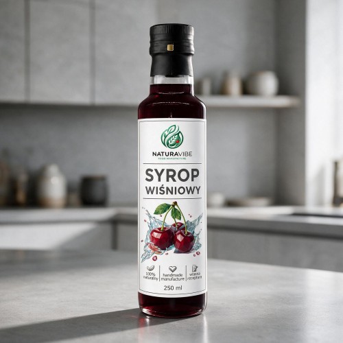 SYROP WIŚNIOWY 250ml intensywny smak HANDMADE 100% naturalny