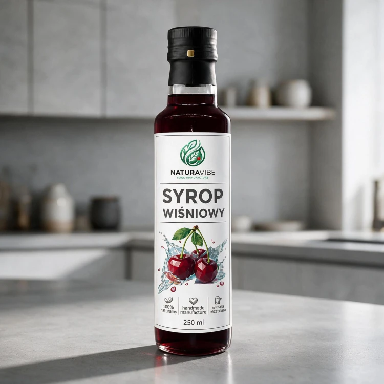 SYROP WIŚNIOWY 250ml intensywny smak HANDMADE 100% naturalny