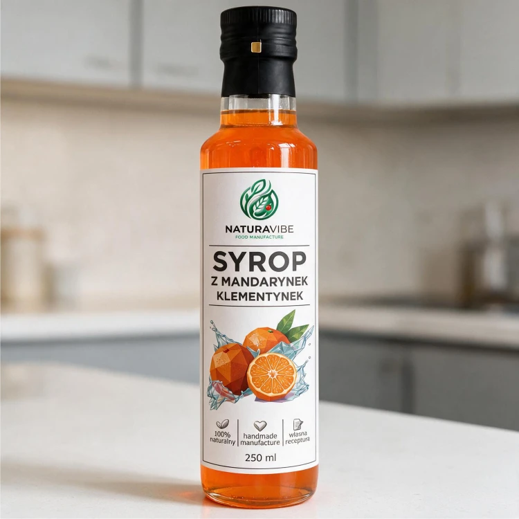 SYROP MANDARYNKOWY 250ml intensywny smak HANDMADE 100% naturalny
