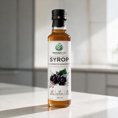 SYROP Z CIEMNEGO WINOGRONA 250ml WINOGRONOWY intensywny smak HANDMADE 100% naturalny