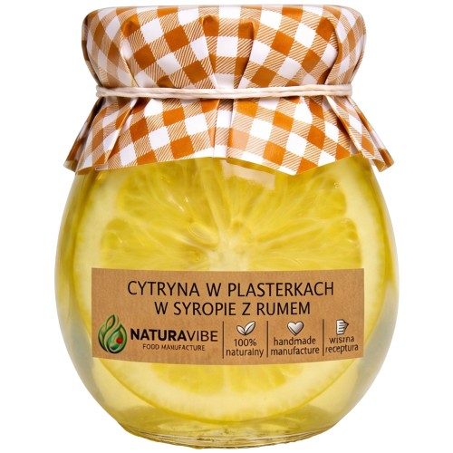 Cytryna w syropie z rumem plastry cytryny 100% naturalna bez konserwantów 245ml