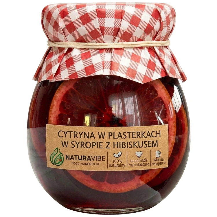 CYTRYNY W SYROPIE Z HIBISKUSEM PLASTRY DOM MANUFAKTURA pyszne zdrowe natura