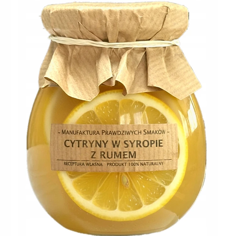 Cytryna w syropie z rumem plastry cytryny 100% naturalna bez konserwantów 245ml