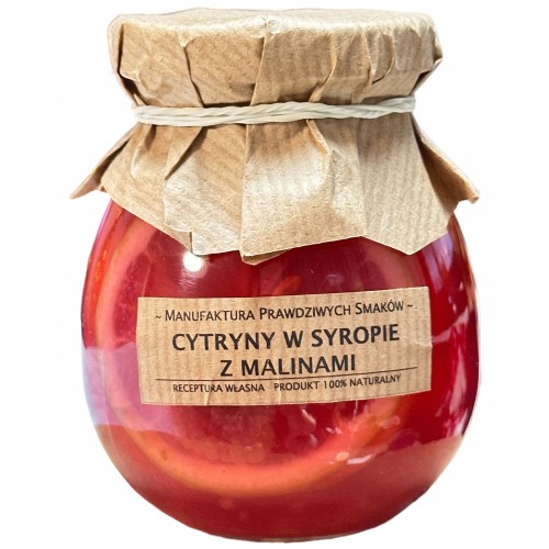 Cytryna plastry w syropie z malinami 100% naturalna bez konserwantów 245ml