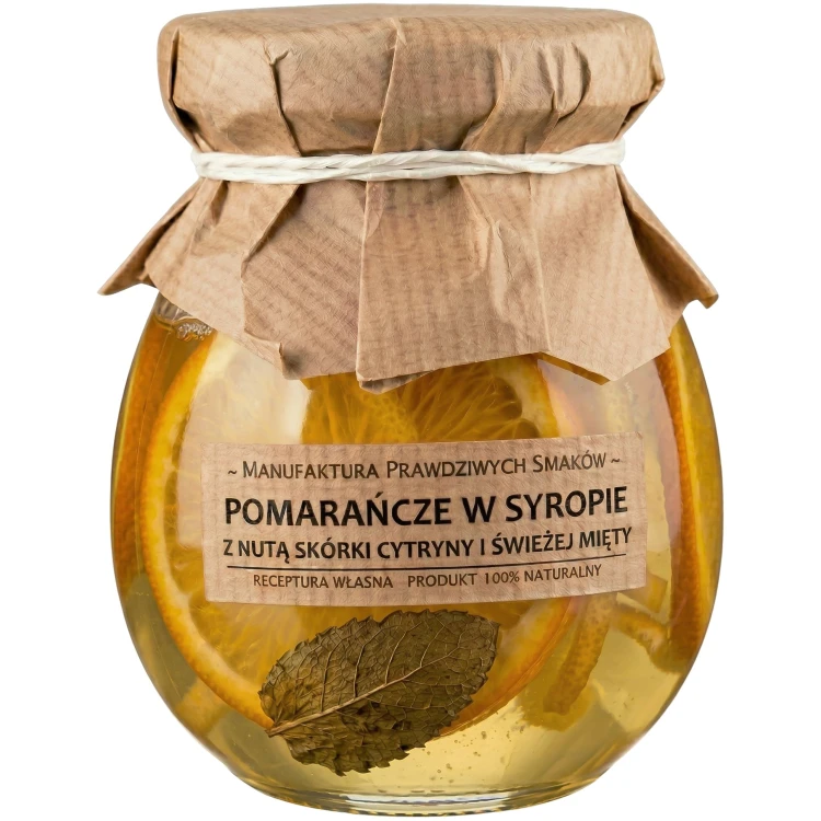 POMARAŃCZE POMARAŃCZA W SYROPIE Z NUTĄ SKÓRKI CYTRYNY I ŚWIEŻEJ MIĘTY 245ml