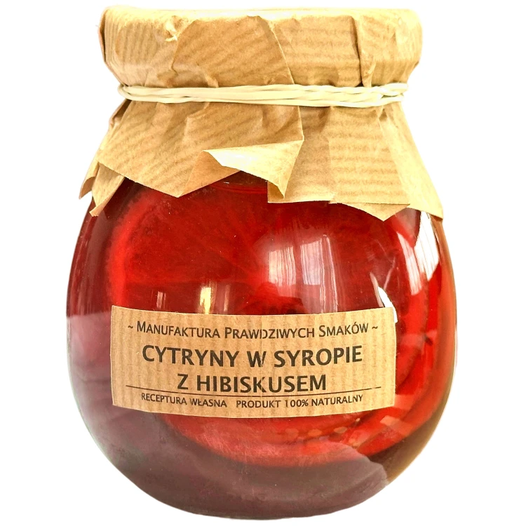 Cytryna plastry w syropie z hibiskusem 100% naturalna bez konserwantów 245ml