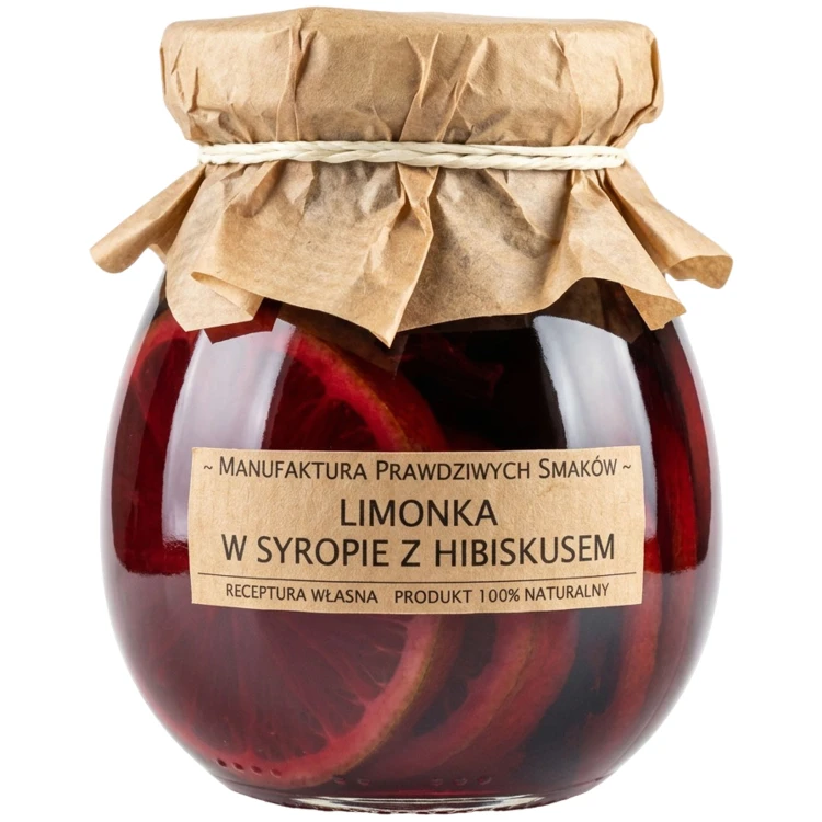 Limonka plastry w syropie z hibiskusem 100% naturalna bez konserwantów 245ml