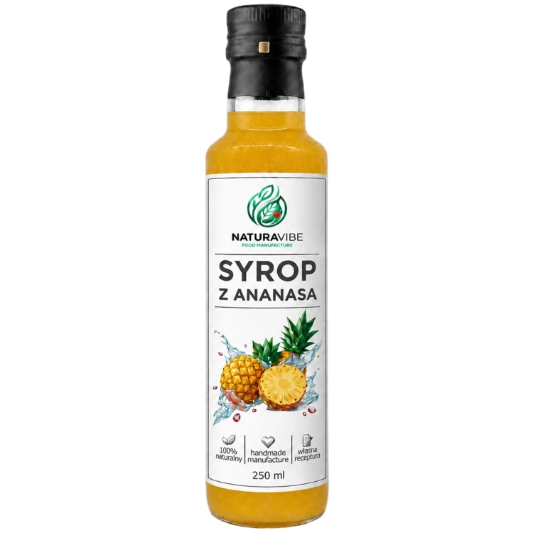 SYROP Z ANANASA ANANASOWY 250ml intensywny smak HANDMADE 100% naturalny