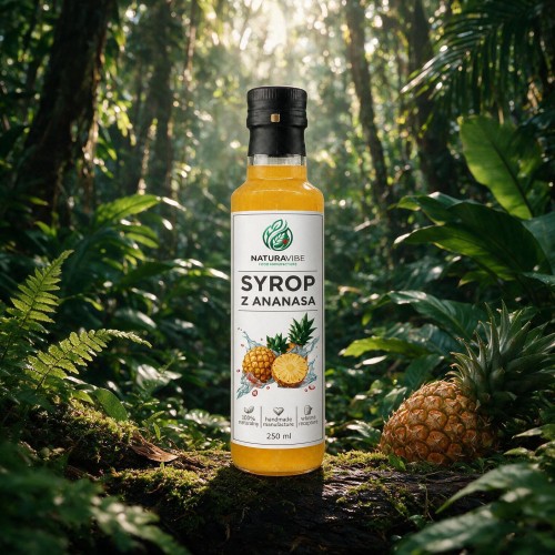 SYROP Z ANANASA ANANASOWY 250ml intensywny smak HANDMADE 100% naturalny