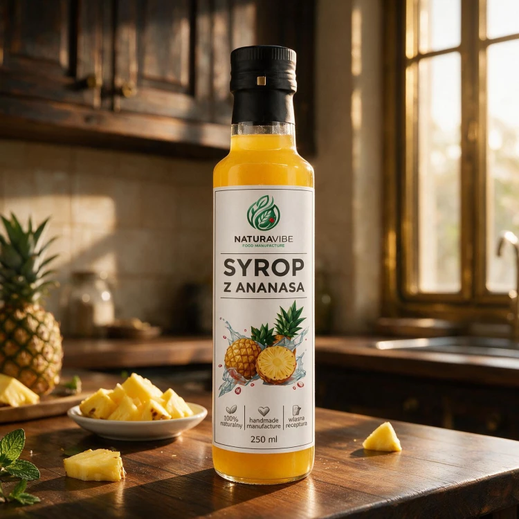 SYROP Z ANANASA ANANASOWY 250ml intensywny smak HANDMADE 100% naturalny