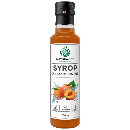 SYROP Z BRZOSKWINI BRZOSKWINIOWY 250ml intensywny smak HANDMADE 100% naturalny