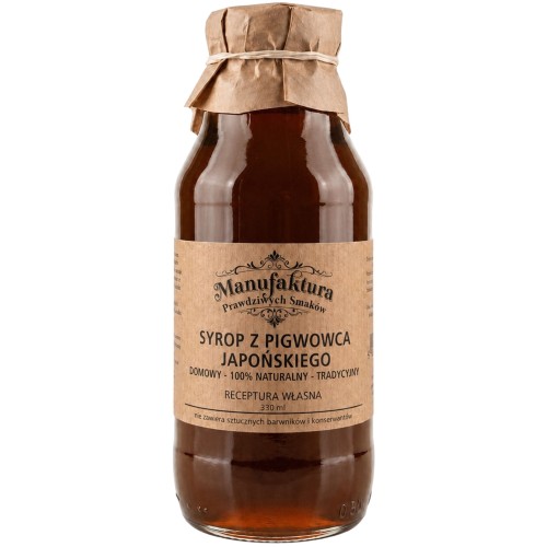 SYROP Z PIGWOWCA JAPOŃSKIEGO PIGWA 330ml 100% NATURALNY MANUFAKTURA PRAWDZIWYCH SMAKÓW
