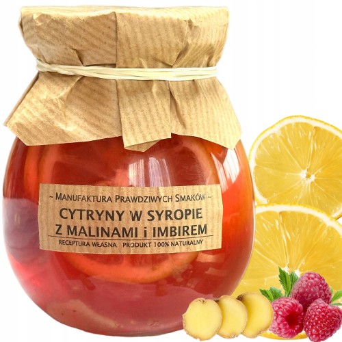 PODZIĘKOWANIA DLA GOŚCI CHRZEST ŚLUB Cytryna w syropie z malinami i imbirem