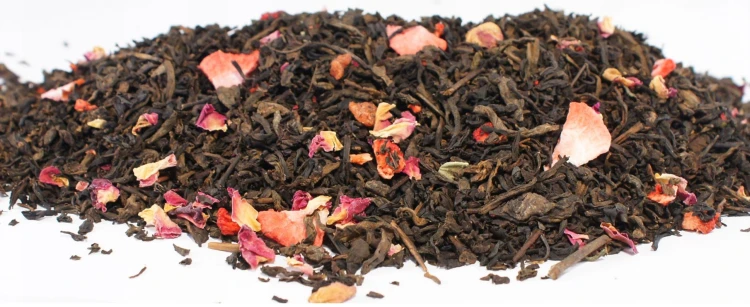 HERBATA CZERWONA LIŚCIASTA PU-ERH CHIŃSKA WIŚNIA PU-ERH 50g PŁATKI RÓŻY