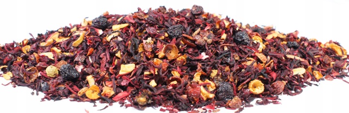 HERBATA owocowa liściasta WIŚNIE W RUMIE NATURALNA 50g HIBISKUS